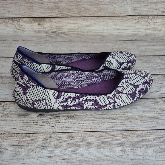 Rothy's Purple Flats with Classic Silhouette Rare Pattern Size 10.5 - Picture 5 of 8